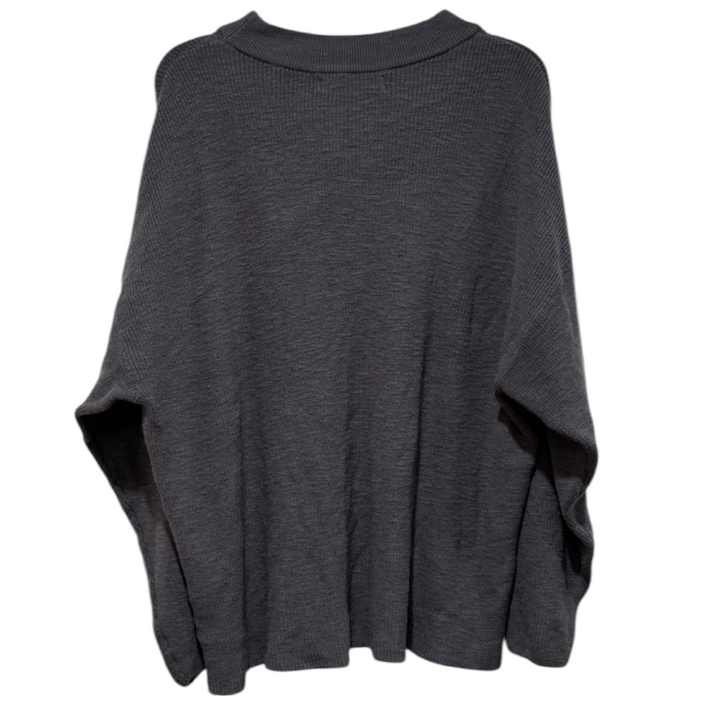 Free People Beach Grey Knit Sweater Small S Petite Lightweight Oversized Cozy - Picture 8 of 8